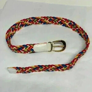 In good condition vintage rainbow woven belt 38 inches long